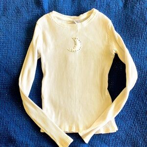 Zara ribbed long sleeve cotton tee